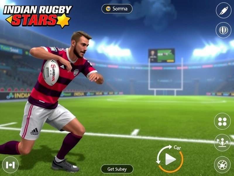 Indian Rugby Stars Gameplay Indian Rugby Stars gameplay showing a match in progress